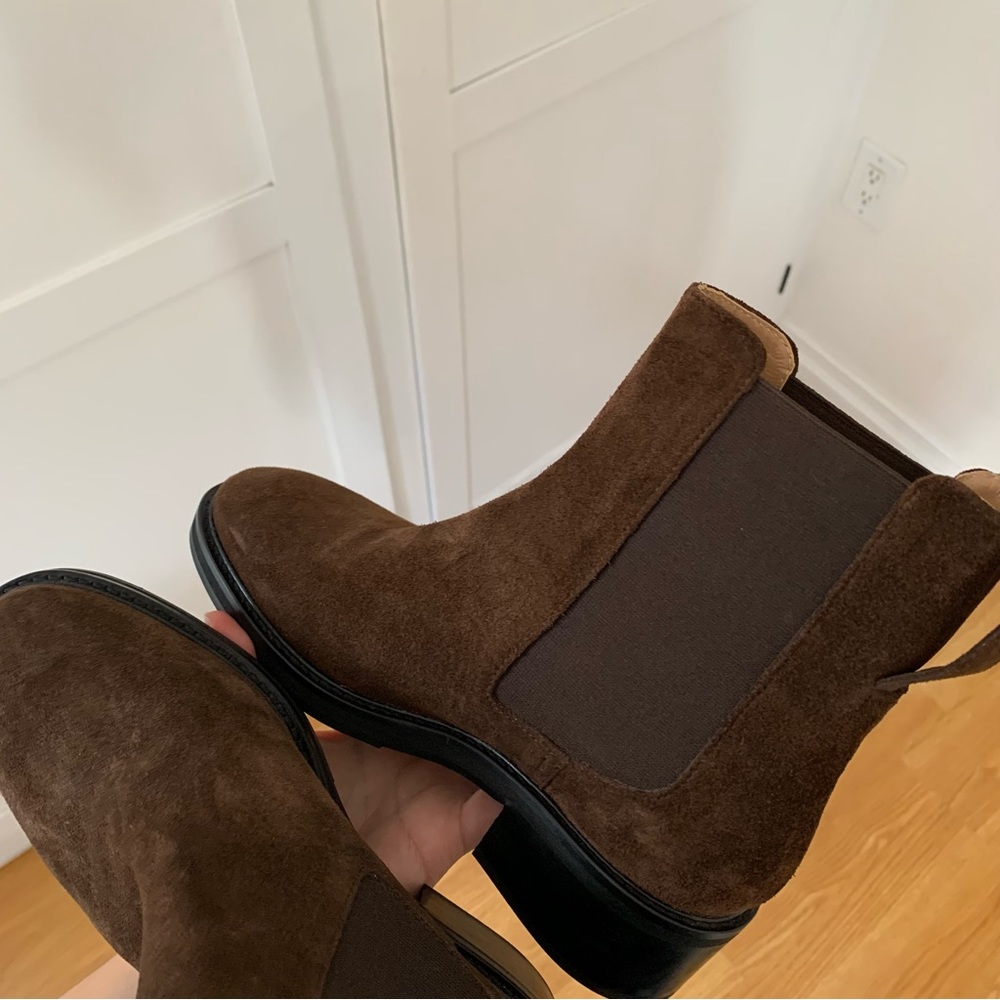 🎭 Flattered 🎭 Brown Suede Ankle Chelsea Boots size 38 - Picture 12 of 14